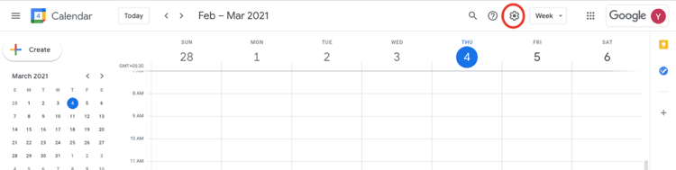 Google Calendar settings